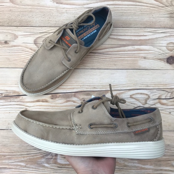 Skechers Shoes | Skechers Vintage Washed Canvas Boat Shoes | Color: Tan | Size: 8.5 | Shoesgalore3's Closet